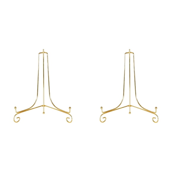 2X Soporte ExhibicióN Dorado, Soporte para Manualidades, Soporte para Libros, Pedestal para Fotos, para Platos, Estante para Platos, Caballete, DecoracióN Almacenamiento-15Cm