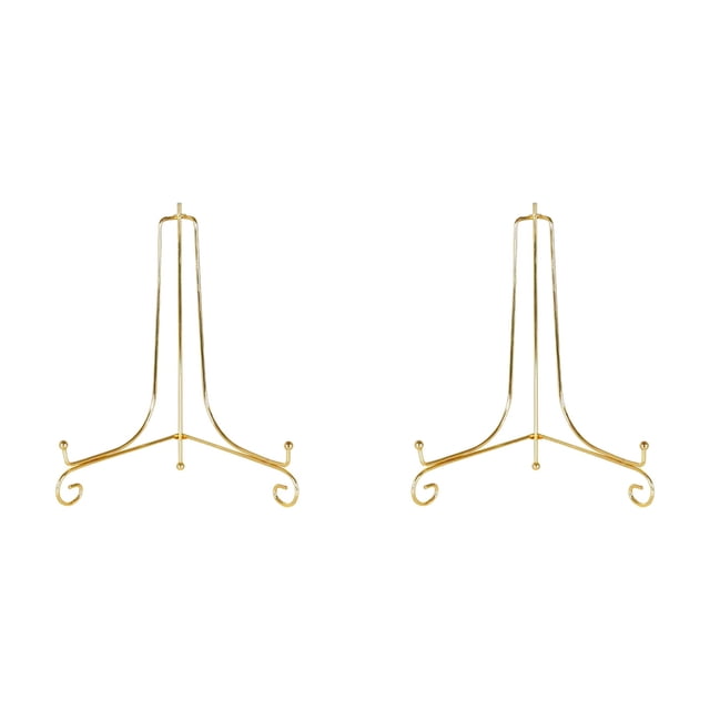 2X Soporte ExhibicióN Dorado, Soporte para Manualidades, Soporte para Libros, Pedestal para Fotos, para Platos, Estante para Platos, Caballete, DecoracióN Almacenamiento-15Cm