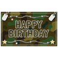 thumbnail image 3 of Military Themed Happy Birthday Banner with Camouflage Pattern Barbed Wire Dog Tags and Star Elements Party Decoration Photography Prop Backdrop for Birthday Party Celebration Event Decor, 3 of 8