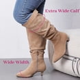 thumbnail image 4 of LOVE STEETLY Women's Extra Wide Calf Knee‑High Slouchy Boots, True Wide Width Kitten Heel Plus Size Comfort Boot., 4 of 7