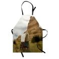 thumbnail image 1 of Nebraska Apron, Rural Historic Landscape Picture with Vintage Covered Wagon and Rock Formation, Unisex Kitchen Bib with Adjustable Neck for Cooking Gardening, Adult Size, Multicolor, by Ambesonne, 1 of 4
