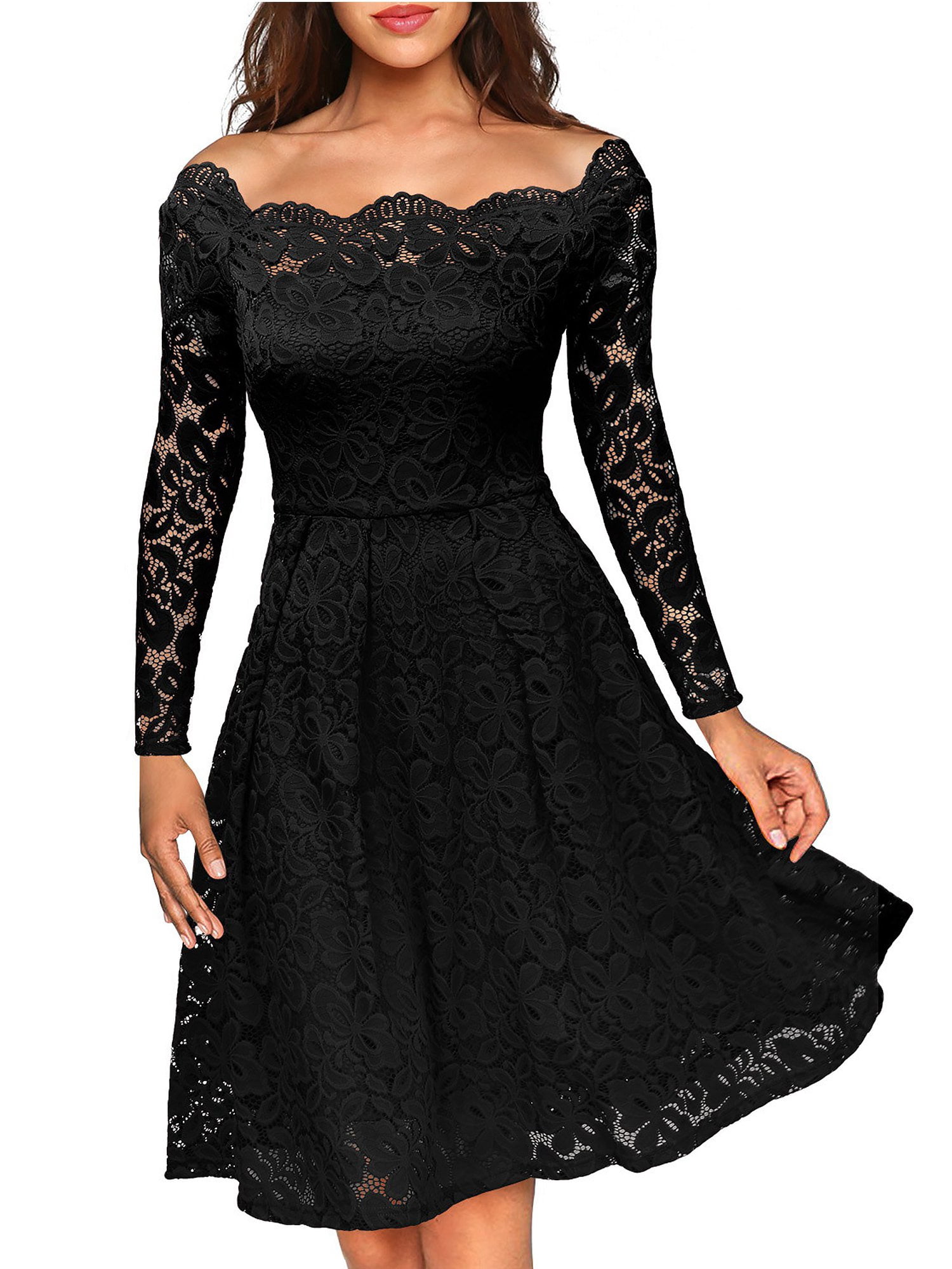 black lace party dress