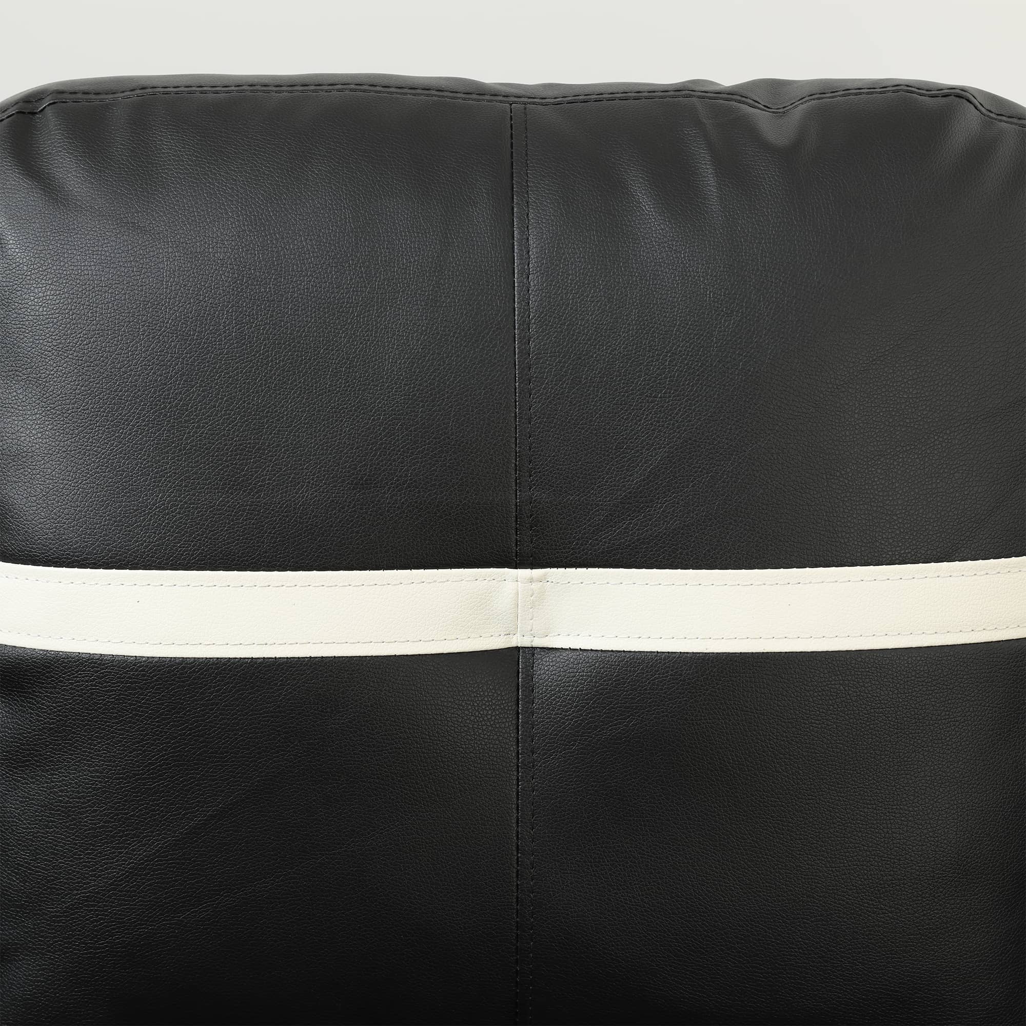 MAYEERTY L-Shaped Sectional Sofa with Storage Ottoman, Semi PU Synthetic Leather Couch Set for Living Room,Black and White