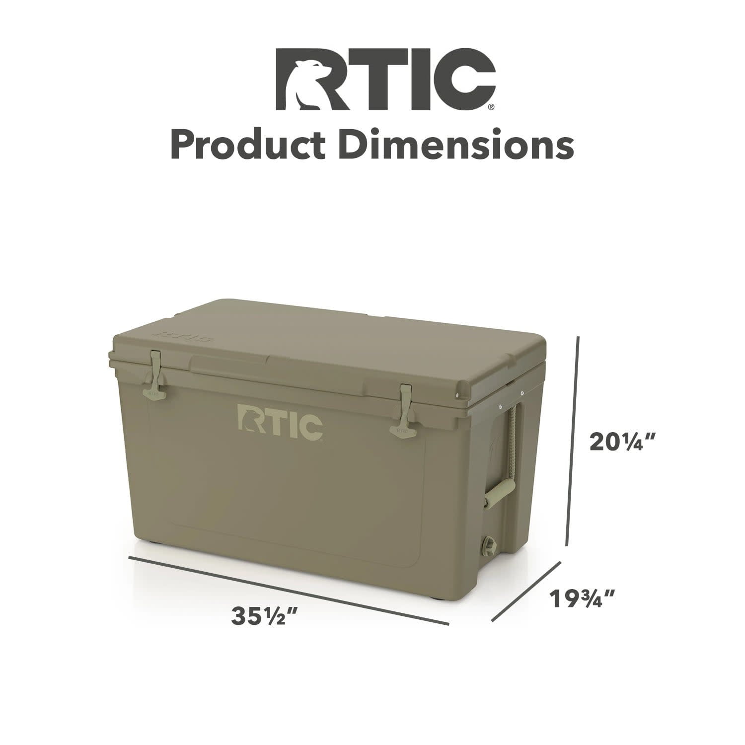 RTIC 110 QT Ultra-Tough Rotomolded Hard-Sided Ice Chest Cooler, Fits 130 Cans, Olive