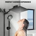 thumbnail image 4 of Cshidworld 8 Inch Dual Shower Head Combo with 11" Extension Arm, 5 Settings Adjustable Anti-leak High Pressure Shower Head with 59" Hose, Height/Angle Adjustable, Dual Anti-Clog Nozzles, Black, 4 of 9