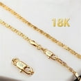 thumbnail image 2 of Stainless Steel 2 MM Real 14k 18K Yellow Solid Raw Gold Heels Male Chains Block Filled Roller Chain Necklace for Men and Women, 2 of 5