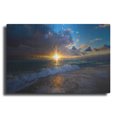 thumbnail image 1 of Luxe Metal Art 'Sunrise Over Miami Beach' by Lizzy Davis, Metal Wall Art, 36"x24", 1 of 7