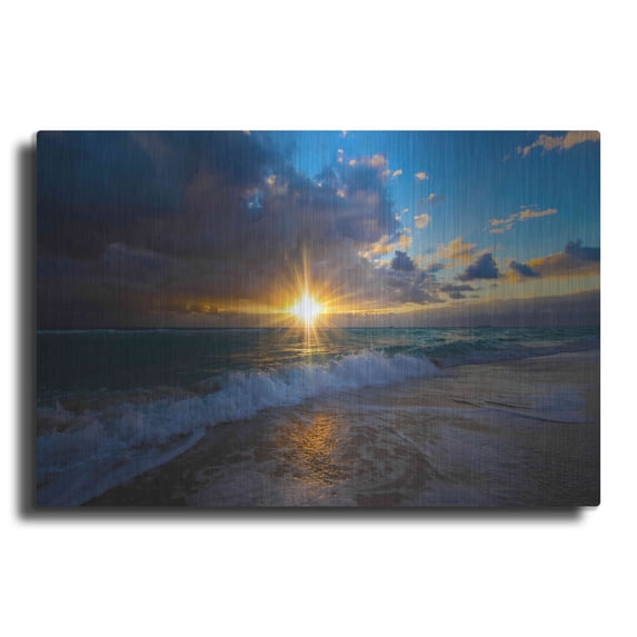 Luxe Metal Art 'Sunrise Over Miami Beach' by Lizzy Davis, Metal Wall Art, 36"x24"