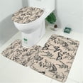 thumbnail image 2 of Beige Butterfly Plant Pattern Bathroom Rugs Sets 3 Piece,Toilet Cover Set,Absorbent Non Slip Bathroom Mats Sets with U-Shaped Contour Rug Toilet Rug Set, 2 of 5