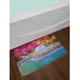 thumbnail image 2 of Waterfall Bath Mat, Rain Forest in Vietnam Laos with South Asian Pink and Orange Trees side of River Image, Non-Slip Plush Mat Bathroom Kitchen Laundry Room Decor, 29.5 X 17.5 Inches, Blue, Ambesonne, 2 of 2