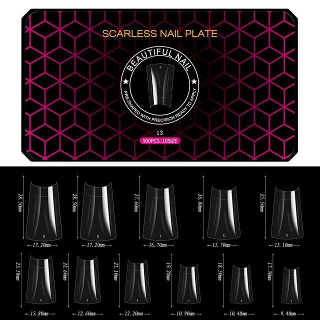 Royalbelle Soft Gel Nail Tips Manicure Super-Thin Non-Marking Matte Nail Extenison Tips Hand-Wearing False Nail Tips