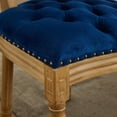 thumbnail image 6 of MIKIBAMA French Country Velvet Dining Chairs Set of 2 Upholstered Dining Room Chairs with Round Back and Wood Legs, 6 of 9