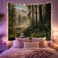 thumbnail image 2 of Woodland Stag Along a Sunlit Woodland Path, Serene Illustration for Nature Lovers, Woodland Art, Housewarming Gift, Tapestry Wall Hanging for Bedroom, Living Room and Dorm, 2 of 7