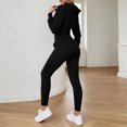 thumbnail image 4 of JIAYUE Women Set Corset‑Style Hooded Sweatshirt Elastic Drawstring Jogger Pants 2 Piece Outfit for Vacation Casual Walking, 4 of 6