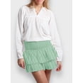 thumbnail image 2 of Raccmtaty Women's Smocked Mini Skirts Casual High Waist A-Line Beach Skirts Layered Ruffle Skirts, 2 of 5