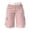 Pink, variant on Women Summer Casual Hook & Eye High Waist Straight Leg Cargo Shorts Side Stripes Bermuda Shorts with Fringe