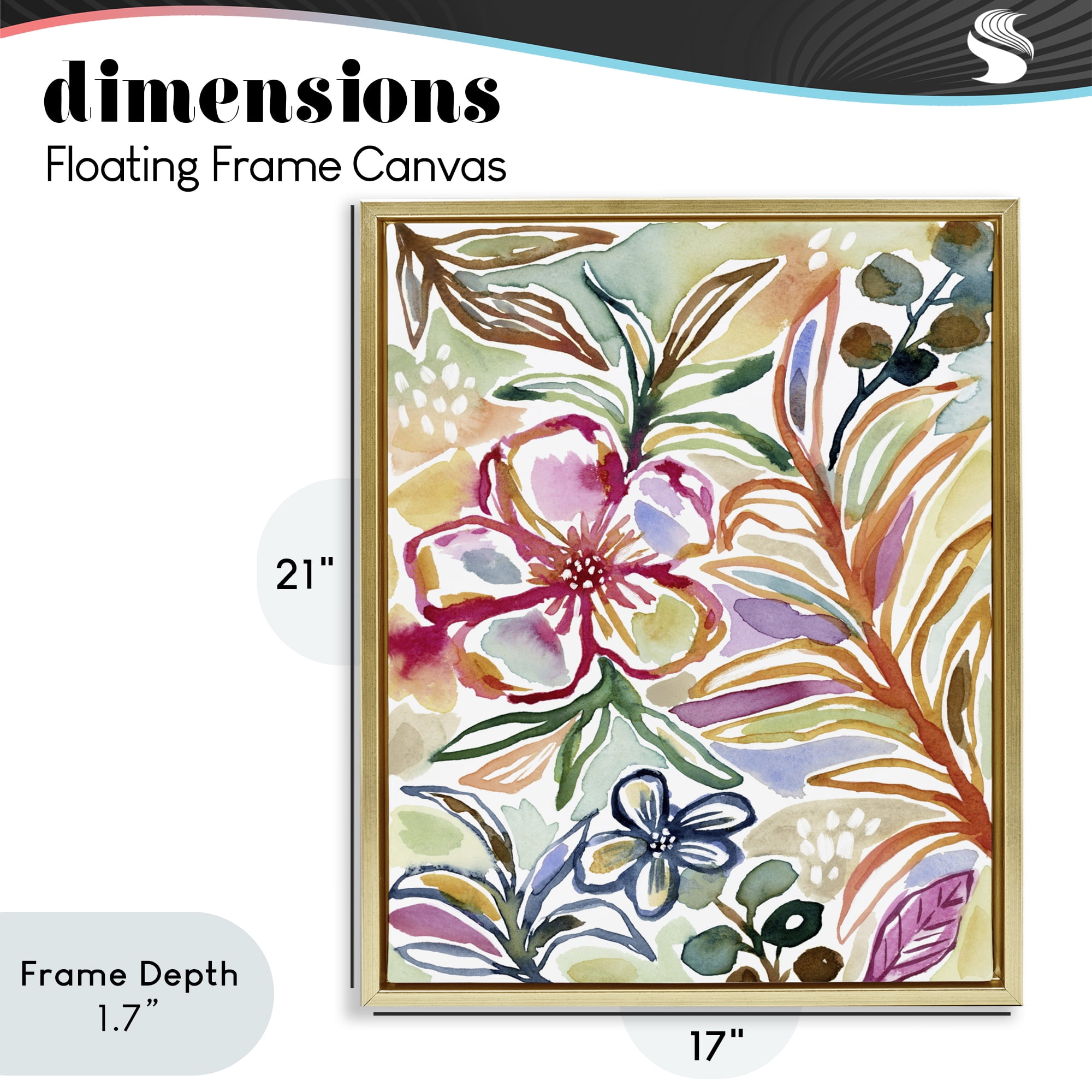 Stupell Industries Colorful Garden Impressions Gold Framed Floater Canvas Wall Art, design by Lisa Nohren