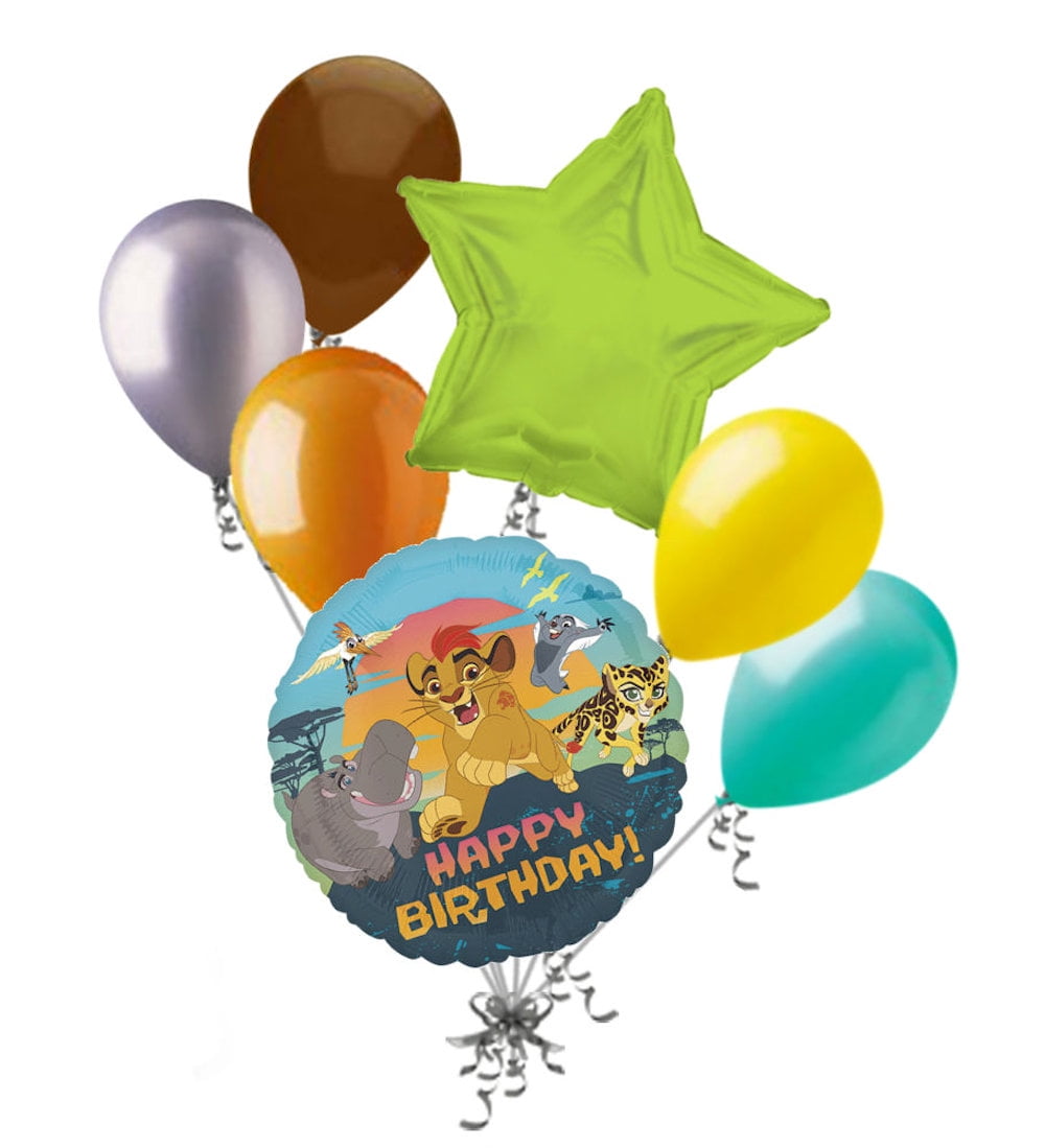 7 pc Disney Lion Guard Balloon Bouquet Party Decoration Happy Birthday Kion King 
