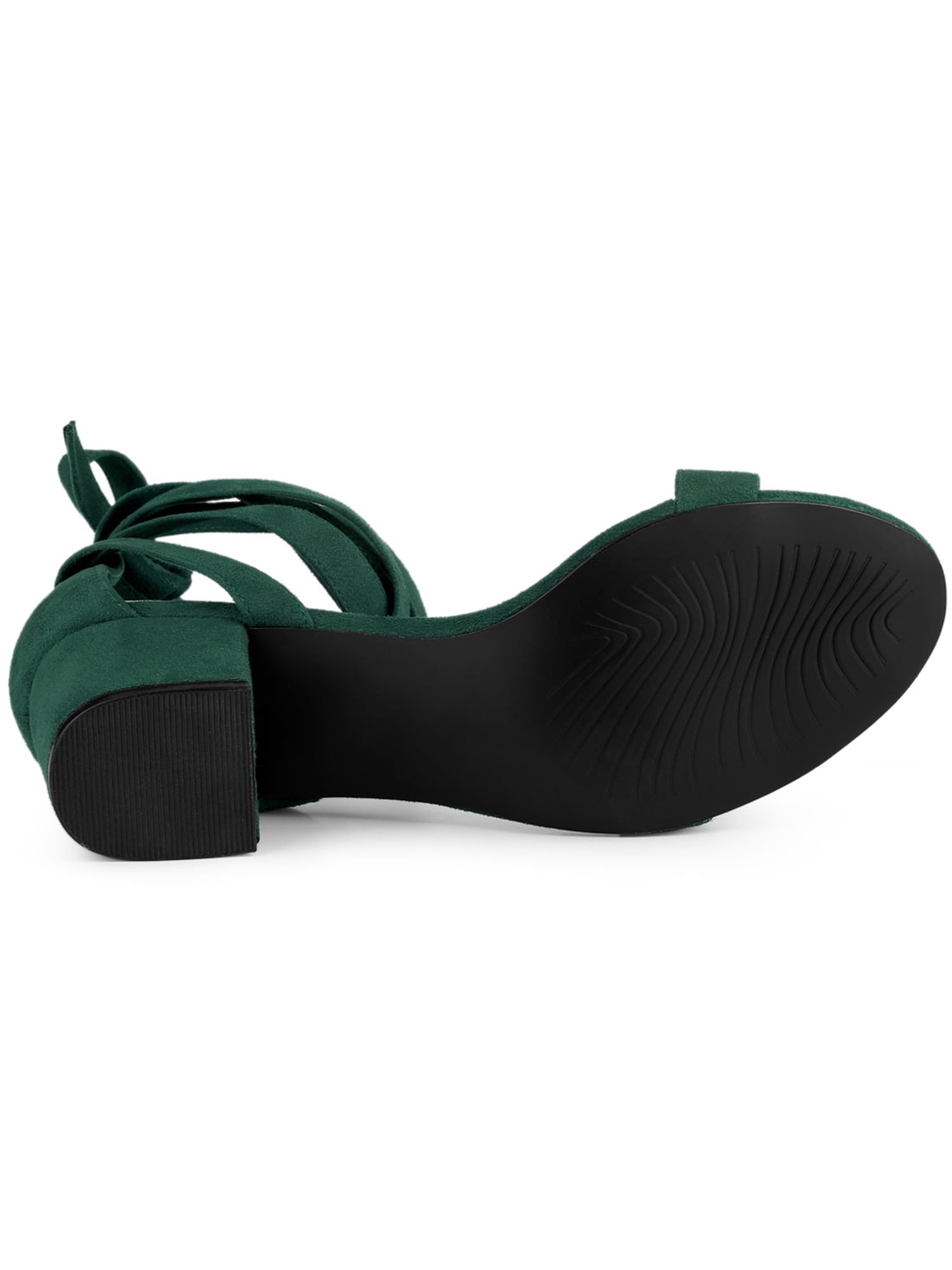 DARING DIVA Women's Open Toe Block Heel Lace Up Heels Sandals Green 8
