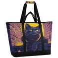 thumbnail image 2 of WOBOGO Purple Dusk Cat Pattern Tote Cooler Bag Fold Flat Insulated Shopping Bag With Zipper For Work Picnic Beach Use 18×6.7×24in, 2 of 8
