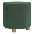thumbnail image 4 of HomePop Round Storage Ottoman, Loden Green Velvet, 4 of 7