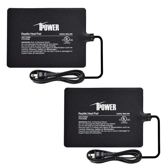 iPower Reptile Heat Pad Under Tank Terrarium Warmer Heating Mat for Turtle Lizard Frog Snake Reptile and Other Small Animals 6X8 Inch 8W 2 Pack