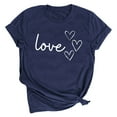 thumbnail image 2 of Otvok Valentine'S Day Tops for Women's Love Love Print T-Shirt Round Neck Short Sleeve Blouses Shirts, 2 of 6