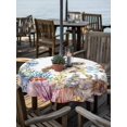 thumbnail image 2 of Outdoor Tablecloth with Umbrella Hole for Patio/Picnic/Party/Camping, Brown Turtle Coastal Waterproof Table Cloth Round Cover Washable, Summer Beach Coral Seahorse Botanical (Dia 54"), 2 of 8