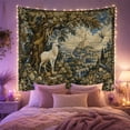 thumbnail image 2 of White Deer Beneath a Massive Tree, Peaceful Vintage Art for Wildlife Lovers, Woodland Wall Art, Housewarming Gift, Tapestry Wall Hanging for Living Room and Study Room, 2 of 7