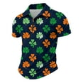 thumbnail image 6 of Men's St. Patrick's Day Shamrock Polo Shirt Short Sleeve Half Zip Casual Top, 6 of 9