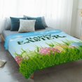 thumbnail image 4 of Blue Green Easter Blanket Soft Cozy Warm Throw Blanket for Couch, Plush Fuzzy Flannel Fleece Blankets for Sofa, Spring Colorful Eggs Grass Sky Nature Bed Blankets Lightweight Gifts for Women, 50"x60", 4 of 9