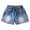 Blue, variant on KAUOD Girl's Stretch Denim Shorts Toddler Summer Jean Short Elastic Waistband Casual Pull On Shorts with Pockets