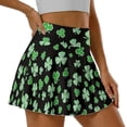 thumbnail image 5 of HELLHERO Clover Pattern Tennis Skirt, Built-in Shorts 2 Side Pockets Athletic Skorts Flowy Golf Skirts for Yoga Pickleball, 5 of 9