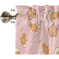 thumbnail image 5 of Curtain Valance, Christmas Gingerbread Man Snowflake Candy Canes Winter Pink Short Rod Pocket Window Treatment for Living Room, Bedroom, Kitchen, Bathroom, 1 Panel, 54" X 18", 5 of 7