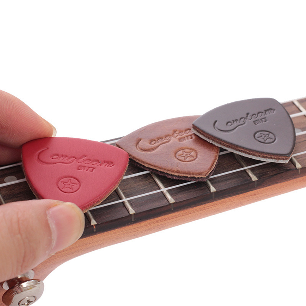 3 Pcs Guitar Picks Pickup Leather Guitar Picks for Ukulele Guitar