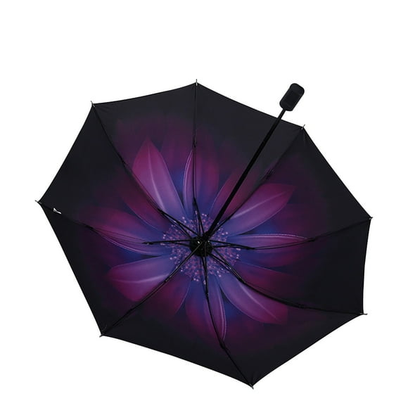 Bwiyojiz 43.3"Lx26.77"H Romantic Travel Umbrella Windproof Foldable Portable Men & Women Umbrellas 8 Stand Home, Metal, Purple, Gifts for Friend
