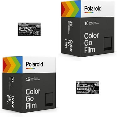 Polaroid Originals Go Instant Color Film - Black Frame - for The Polaroid GO Camera - 2 Double Packs with Cloths 32 Photos