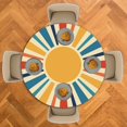 thumbnail image 2 of Odenmar 60 Inch Round Tablecloth, Waterproof Washable Table Cover, Colorful Sunburst Stripe Table Cloth for Dining Table, Indoor Outdoor Patio Picnic Farmhouse Decor, 2 of 7