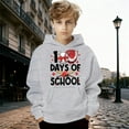thumbnail image 2 of 100 Days of School Sweatshirt for Kids - Boys Girls Letter Graphic Long Sleeve Preppy Back to School Hoodie, 2 of 4