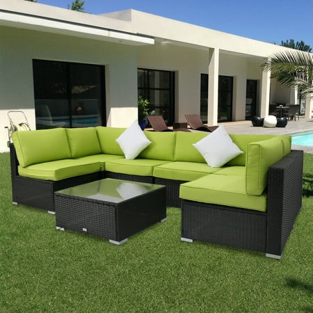 patio kinbor wicker sofa furniture rattan sectional 7pcs pe outdoor