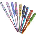 thumbnail image 1 of Juego de 9 ganchos de metal multicolor, mangos suaves, con agarres florales para manos artríticas, para principiantes, adultos, expertos y niños, 2,0-6,0 mm, 1 of 5