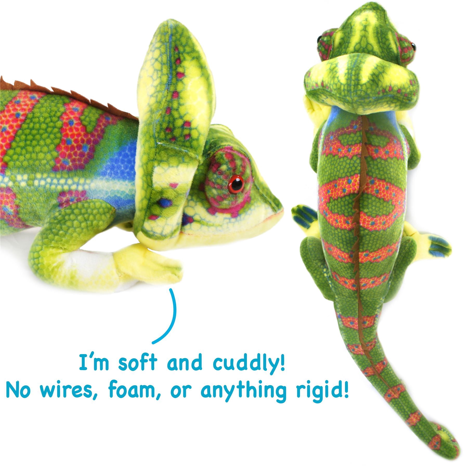 Ahmed the Chameleon | 4 Foot Long (Including Tail Measurement!) Big Stuffed Animal Plush Big Long Lizard | Shipping from Texas | By TigerHart Toys