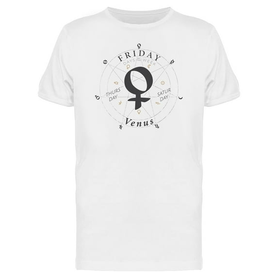 Friday Sign Venus Heptagram Logo Tee Men's -Image by Shutterstock