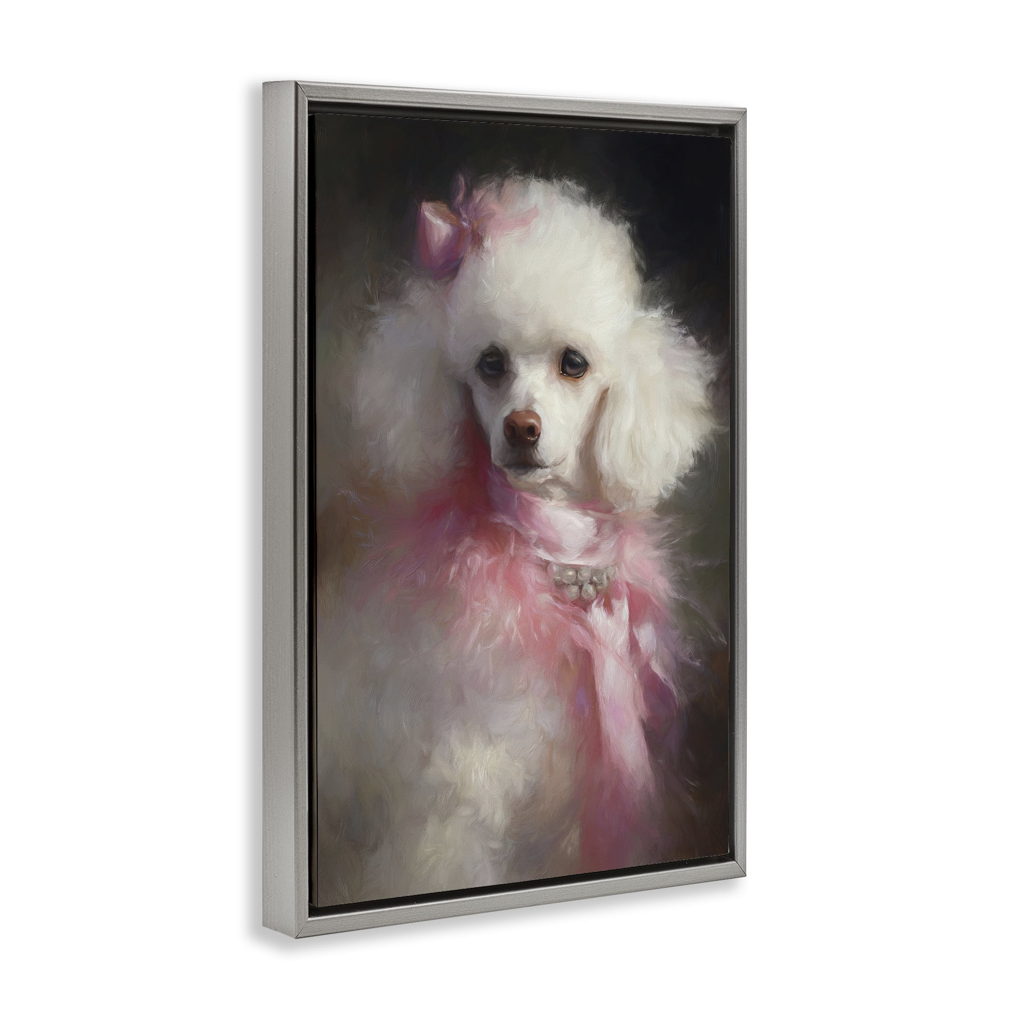 Stupell Industries Just A Girl Who Loves Pink Gray Framed Floater Canvas Wall Art, design by Tina LeCour