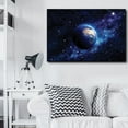 thumbnail image 2 of wall26 - Planet Earth on a Blue Starry Galaxy - Canvas Art Home Art - 32x48 inches, 2 of 4