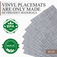 thumbnail image 3 of CraftyCrocodile Placemats Set of 6 - Classic Vinyl Dining Table Place Mats 12 x 18 Inch Grey, 3 of 11