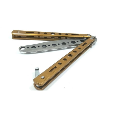 Golden Metal Practice Balisong Butterfly Knife Trainer