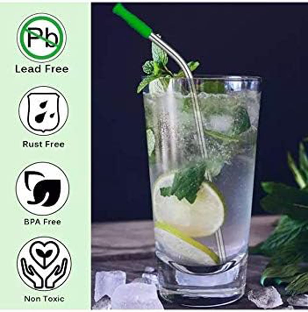 Stainless Steel Reusable Straw set with Silicon Tips and Travel Case