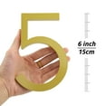 thumbnail image 3 of HASWARE 6 inch (15 cm) Floating House Number Apartment Door Numbers Mailbox Address Sign, Aluminum Alloy (#5, Golden), 3 of 3