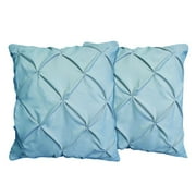 The Great American Store Set of 2 Pinch Pleat Pillow Shams (Throw 12 x 12, Light Blue) 1800 Series Brushed Microfiber - Wrinkle & Stain Resistant Decorative Bed Pillow Shams